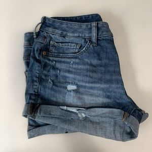 Express Low Rise Shortie Jean Shorts